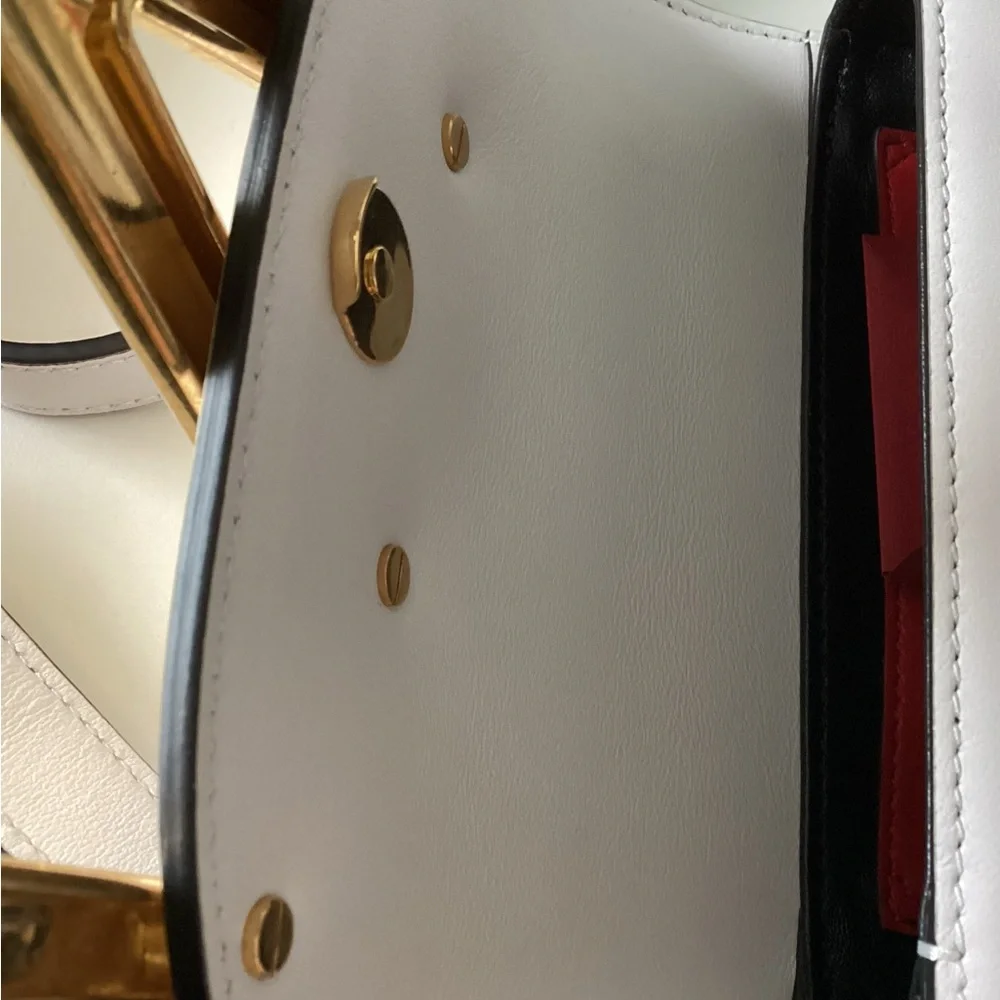 Valentino Garavani White Crossbody Bag with Gold Accent